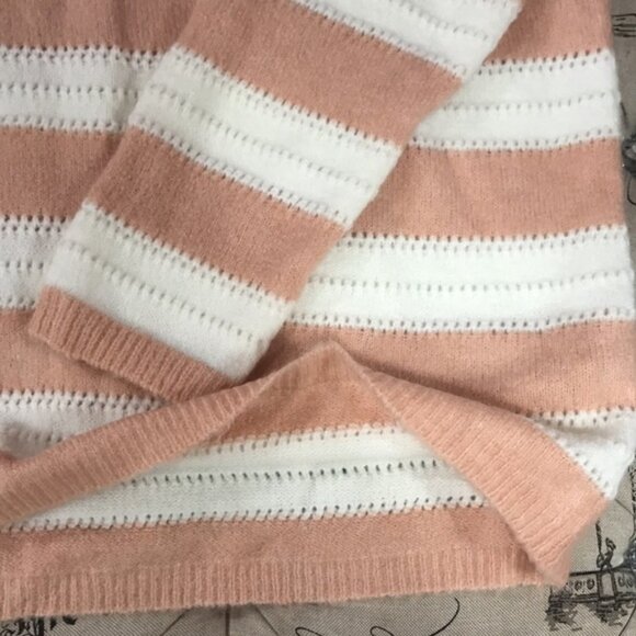 FRNCH Paris Stripe Pointelle Crewneck Sweater - Picture 4 of 8